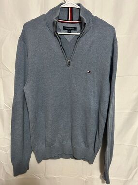 Tommy Hilfiger Men’s Slate Blue Quarter-Zip Sweater